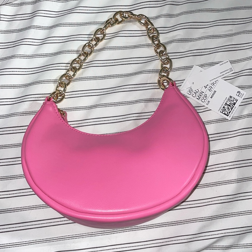 Pink Purse with Gold Chain - Comes with Necklace - Picture 1 of 5